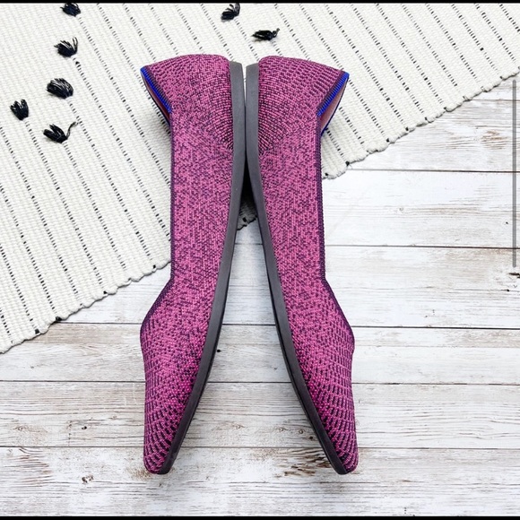 Rothy’s RARE Fig Python Print Point Flats Slip On Purple Size 9 NWT - Picture 4 of 8